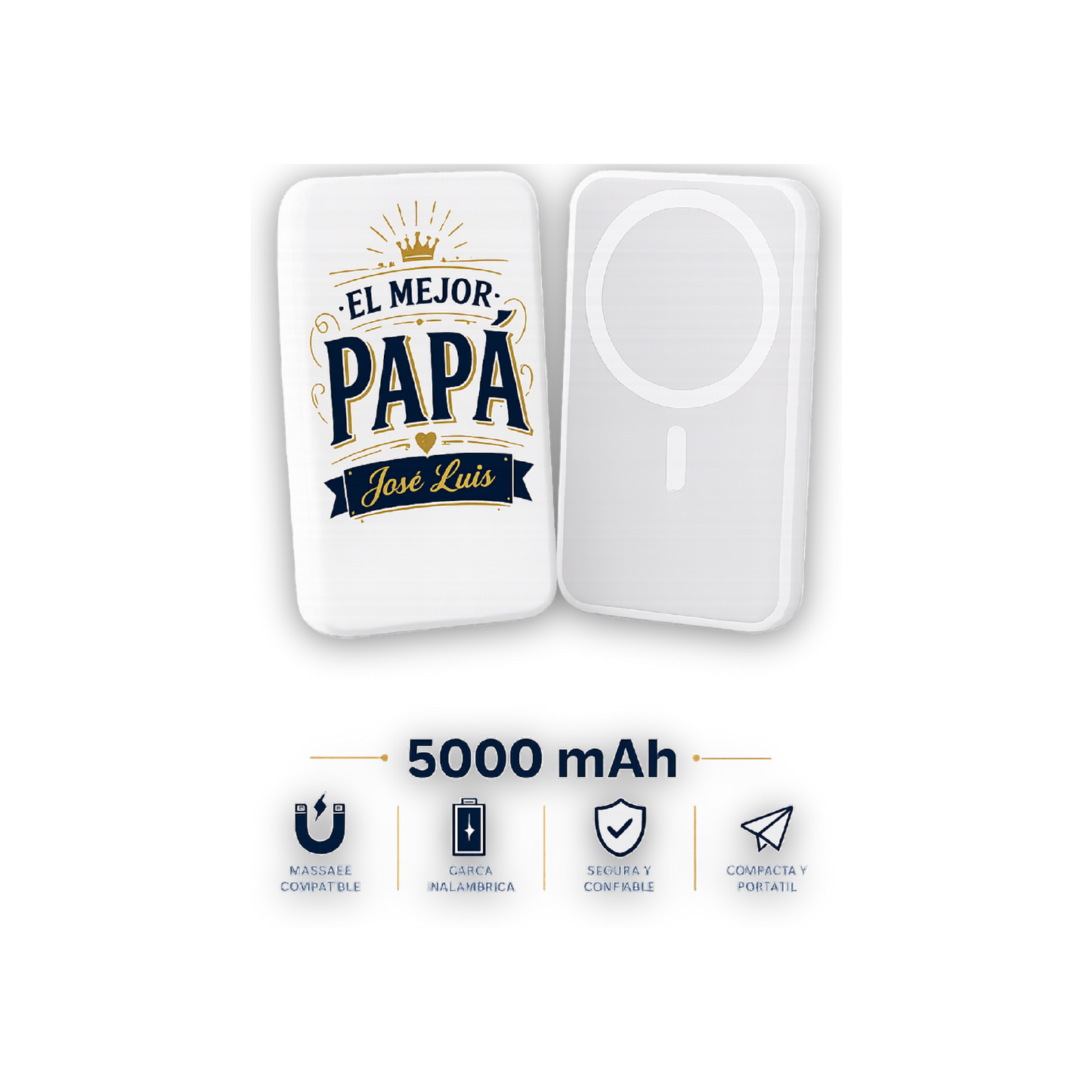 Cargador portátil magnético personalizado Power Bank 5,000 mAh