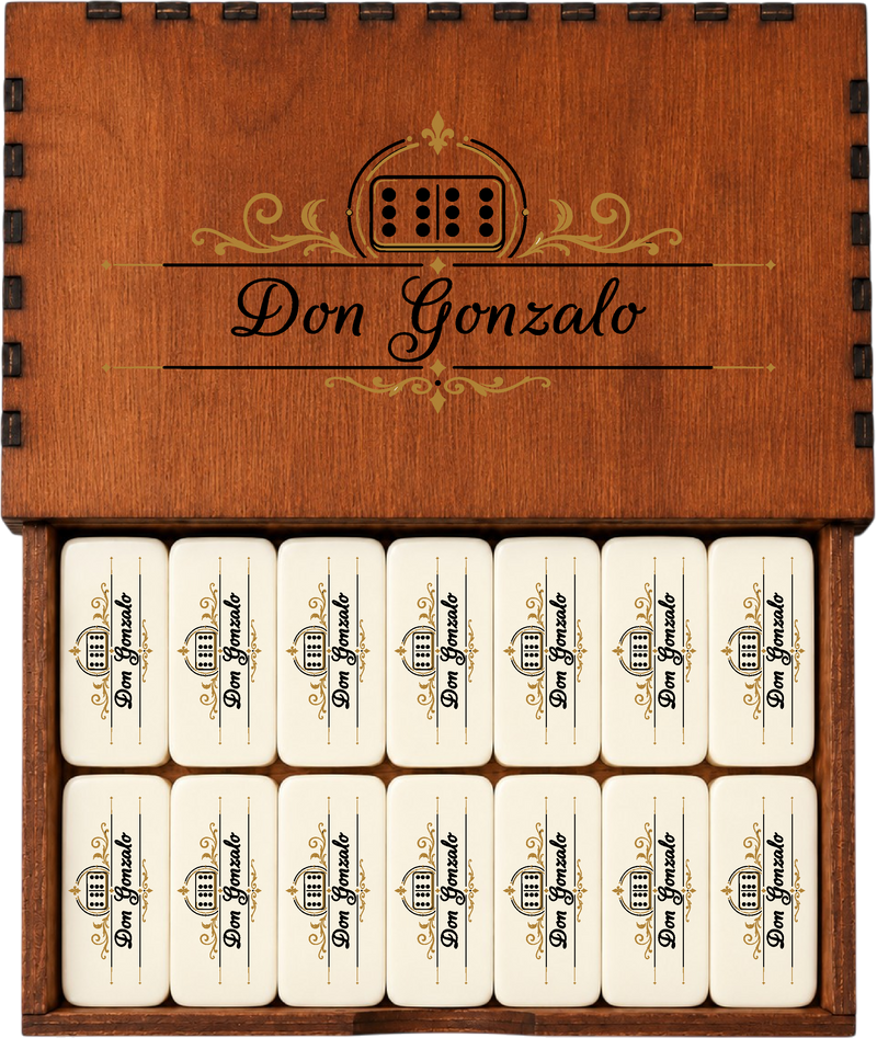 Dominó Signature personalizado en caja de madera