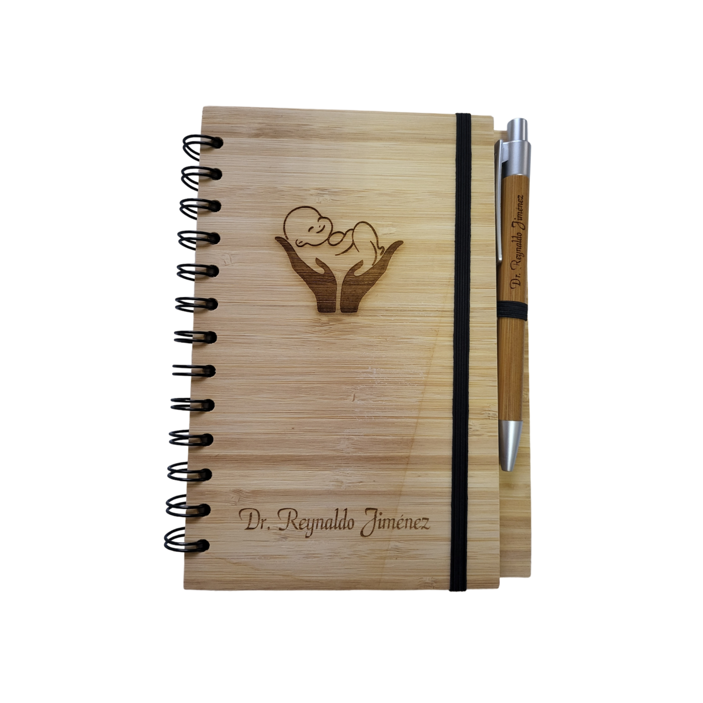 Libreta en madera grabada a láser - PREMIUM -