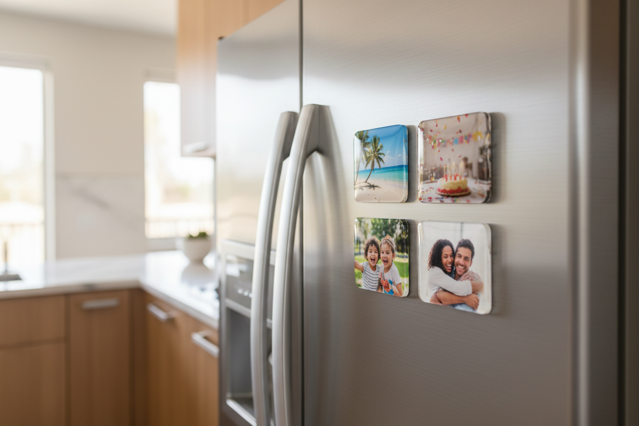 - Set de 4 unidades - Mini Imán Fotográfico Personalizado – Recuerdos que Pegan