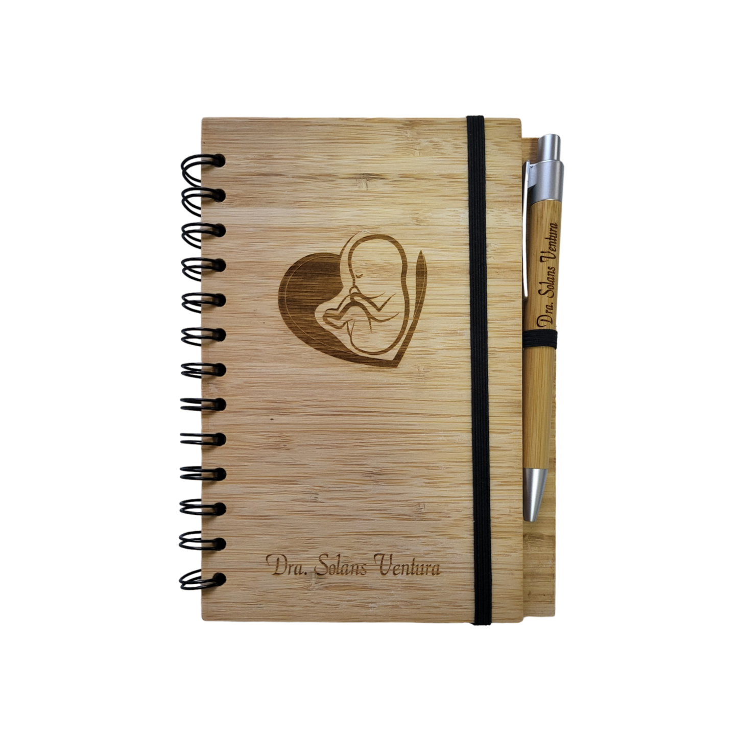 Libreta en madera grabada a láser - PREMIUM -