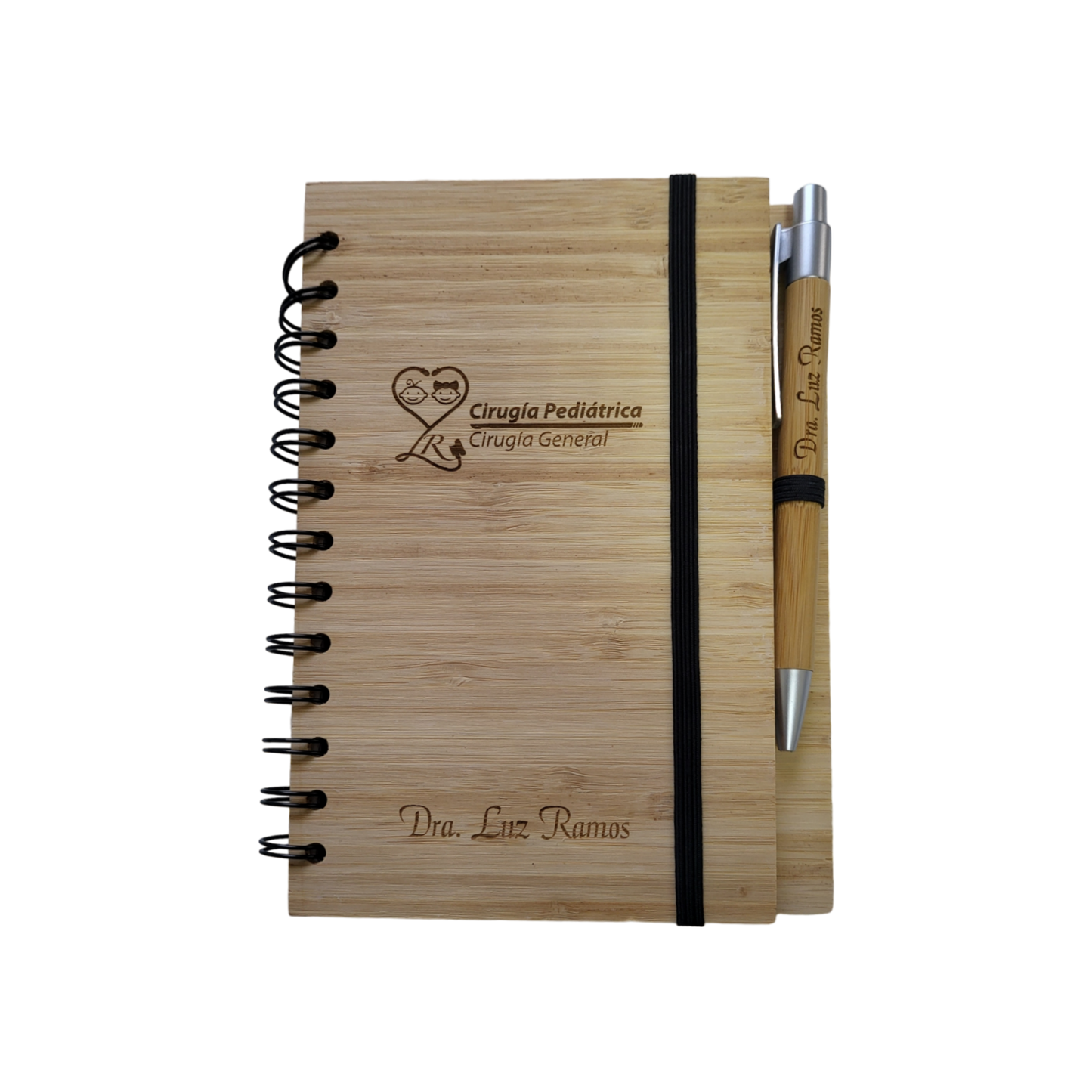 Libreta en madera grabada a láser - PREMIUM -