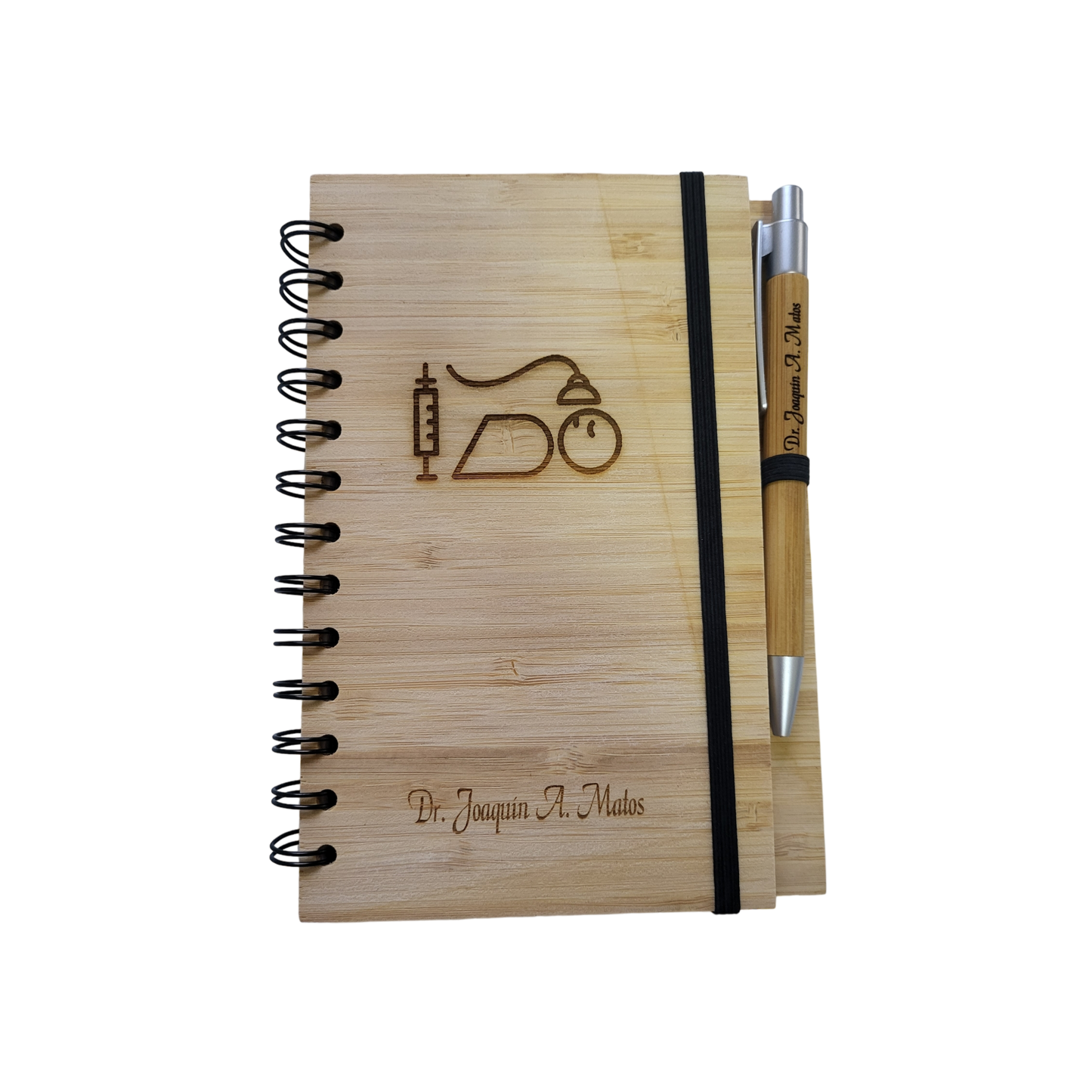 Libreta en madera grabada a láser - PREMIUM -