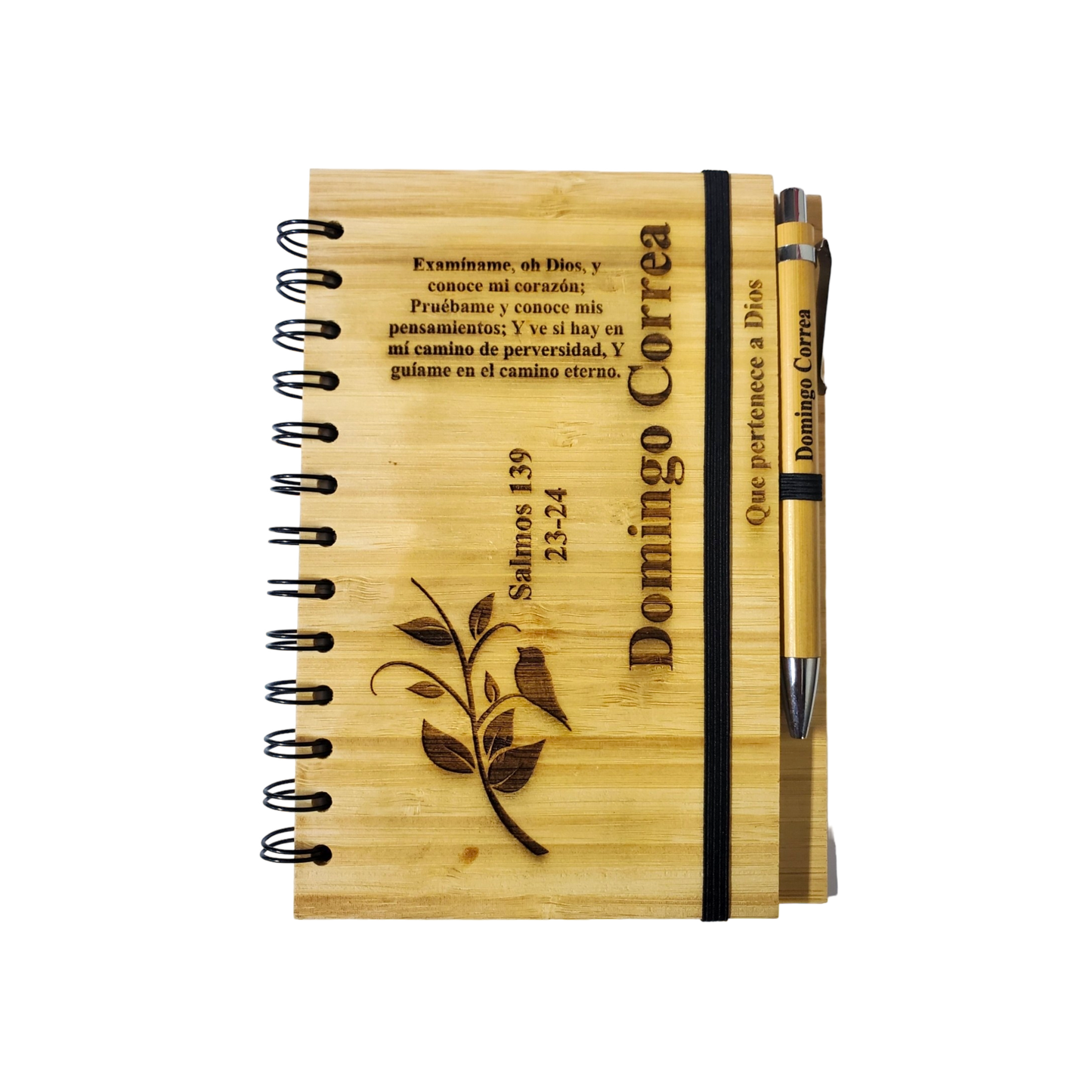 Libreta en madera grabada a láser - PREMIUM -