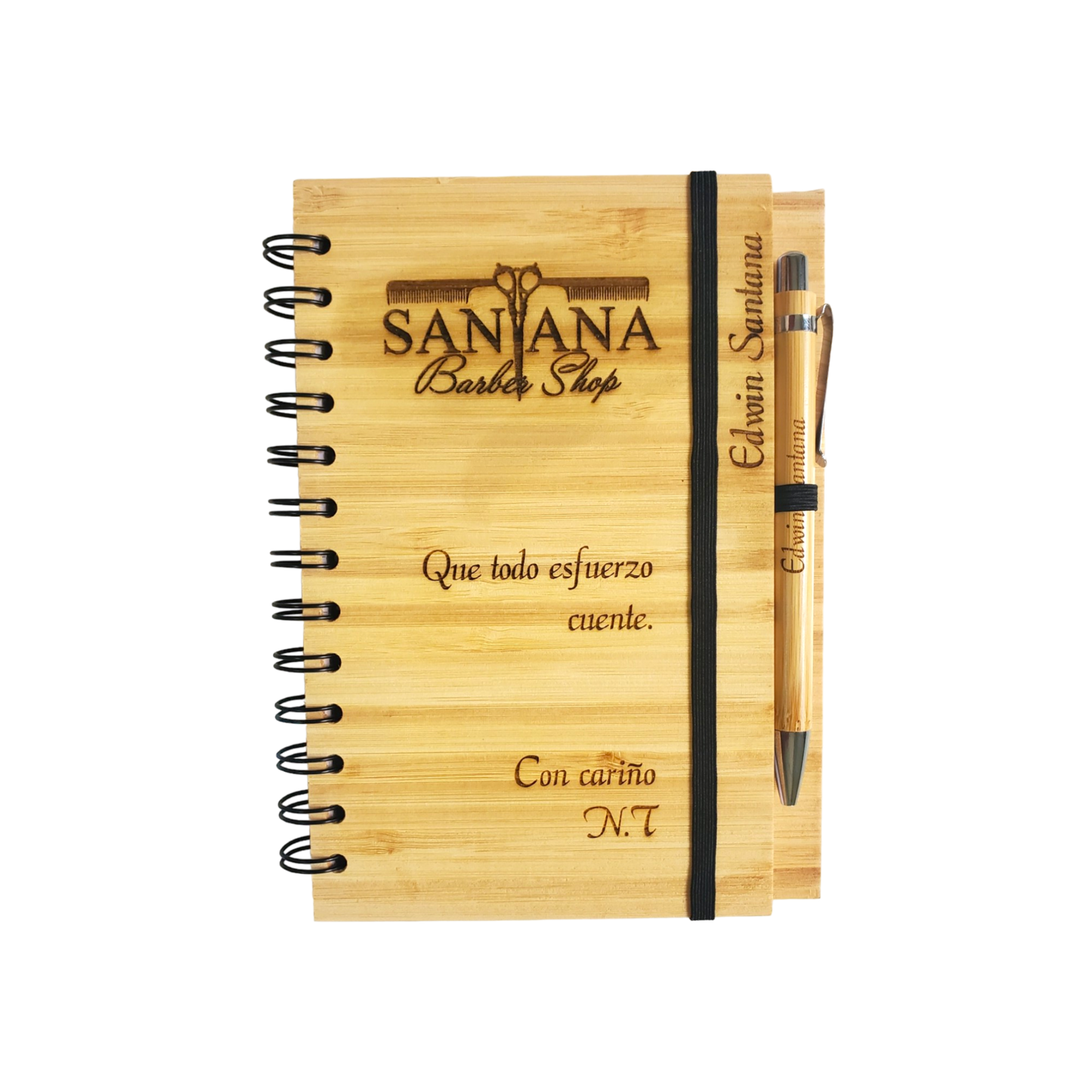 Libreta en madera grabada a láser - PREMIUM -