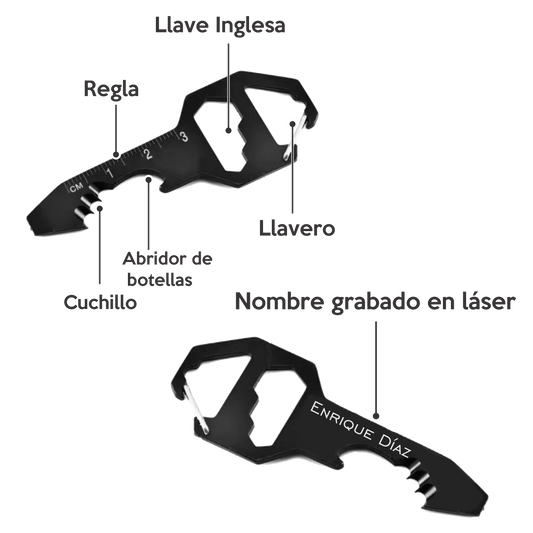 Llavero multiuso grabado a láser